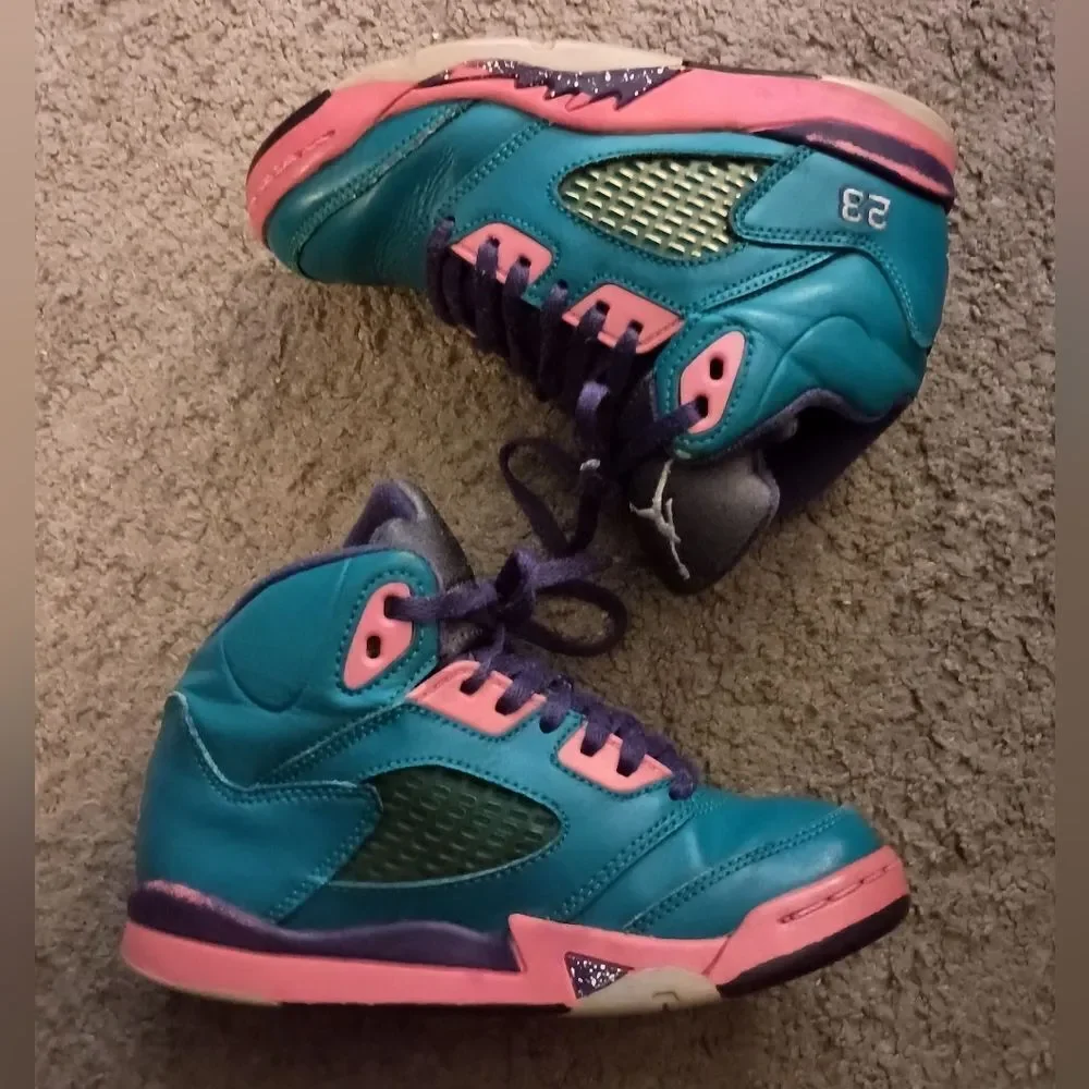 Air Jordan Retro 5 'Tropical' [440893-307] Toddlers Size 12c Sneakers PRE-OWNED